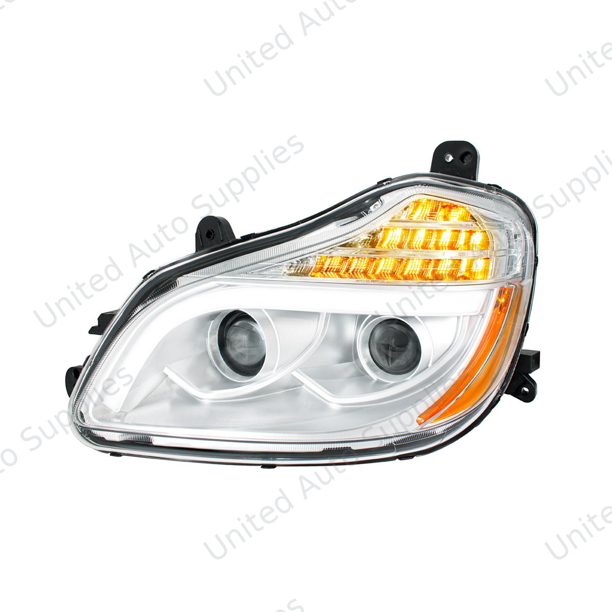 Chrome 8 LED Projection Headlight For 2013-2021 Kenworth T680-Driver