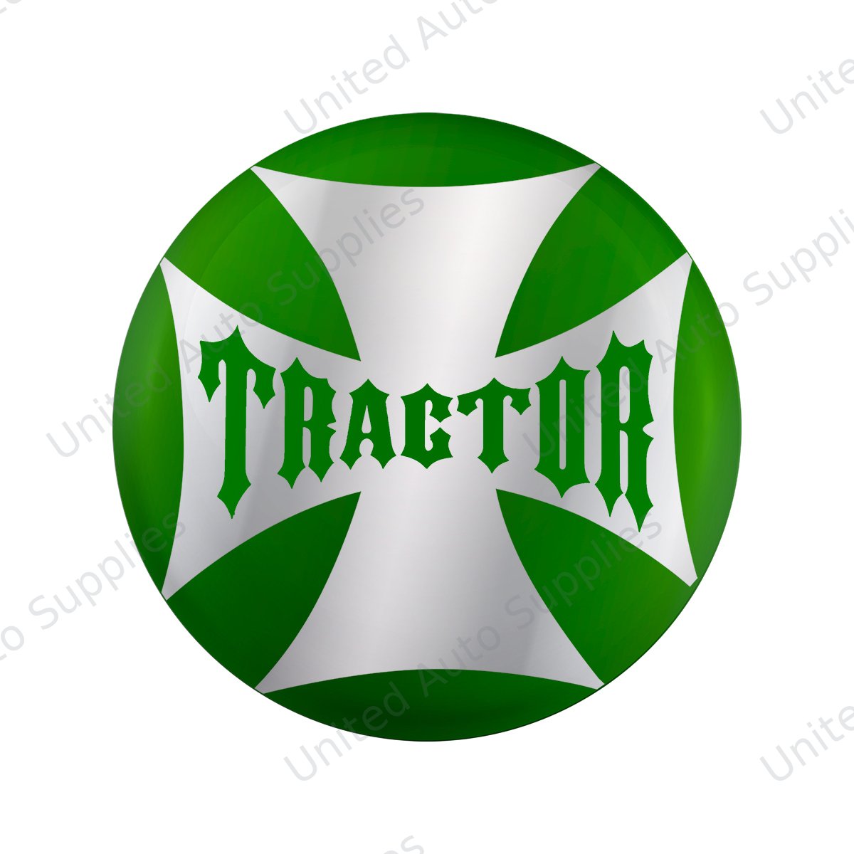 "Tractor" Maltese Cross Air Valve Knob Candy Color Sticker - Emerald Green