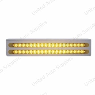 12-3/4" Stainless Light Bracket With 2X 19 LED 12" Light Bars - Amber LED/Amber Lens