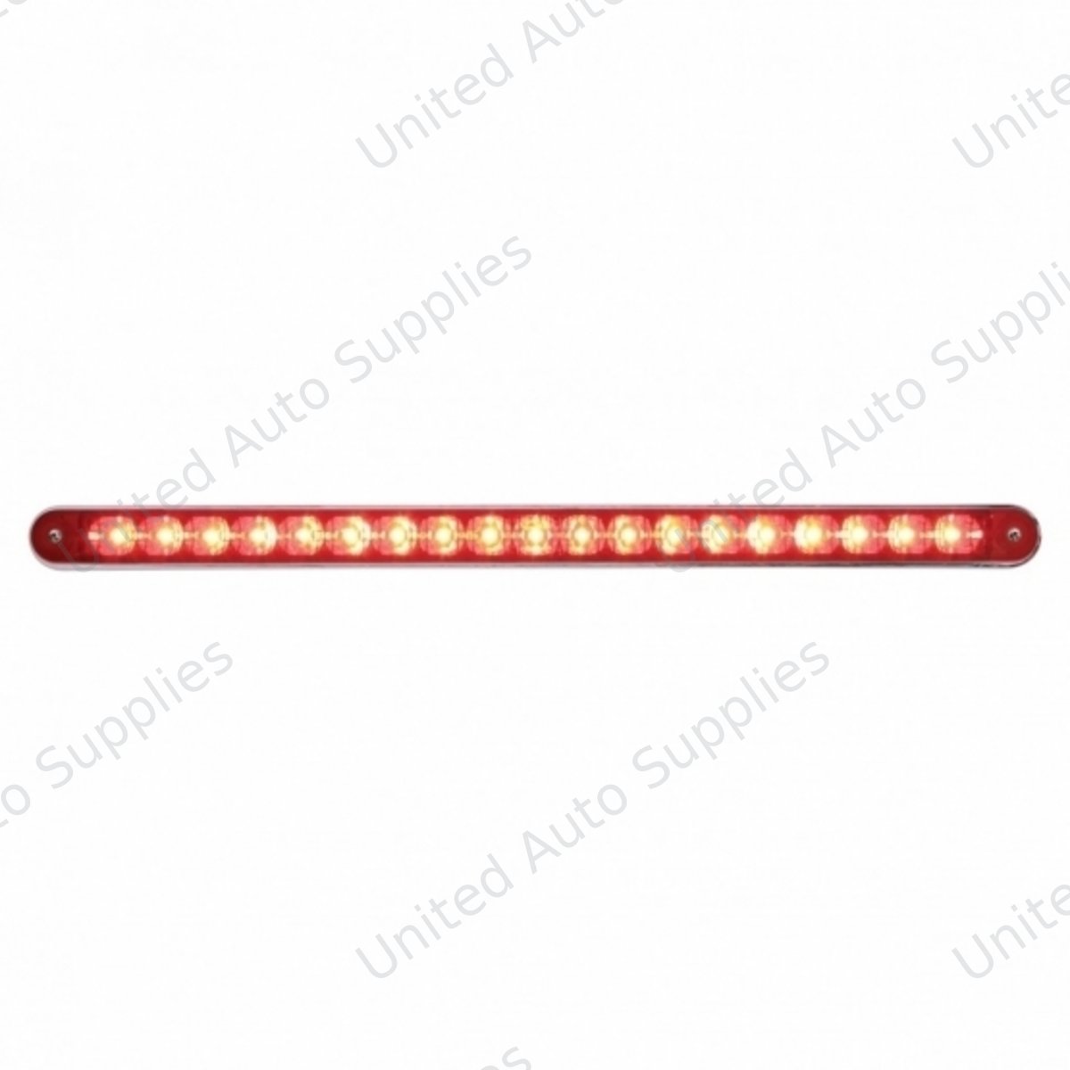19 LED 12" Reflector Light Bar With Bezel (Stop, Turn & Tail) - Red LED/Red Lens