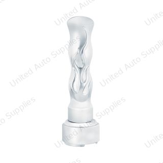 Thread-On Flame Gearshift Knob With Adapter For Eaton Fuller 9/10 Speed - Chrome