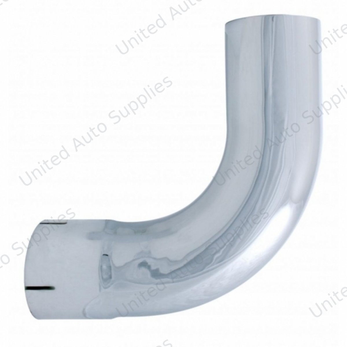 Chrome 90 Degree Exhaust Expanded Elbow, 6" I.D. To 6" O.D. - 13" X 13"