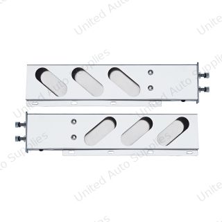 2.5" Bolt Pattern Stainless Spring Loaded Light Bar With 6X Oval Light Cutouts (Pair)