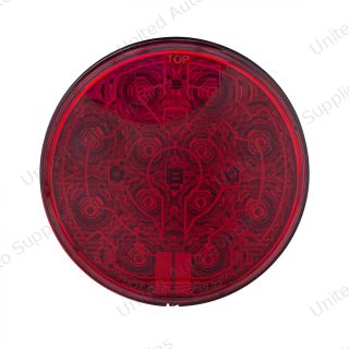 12 LED 4" Round Light (Stop, Turn & Tail) With Heated Lens - Red LED/Red Lens