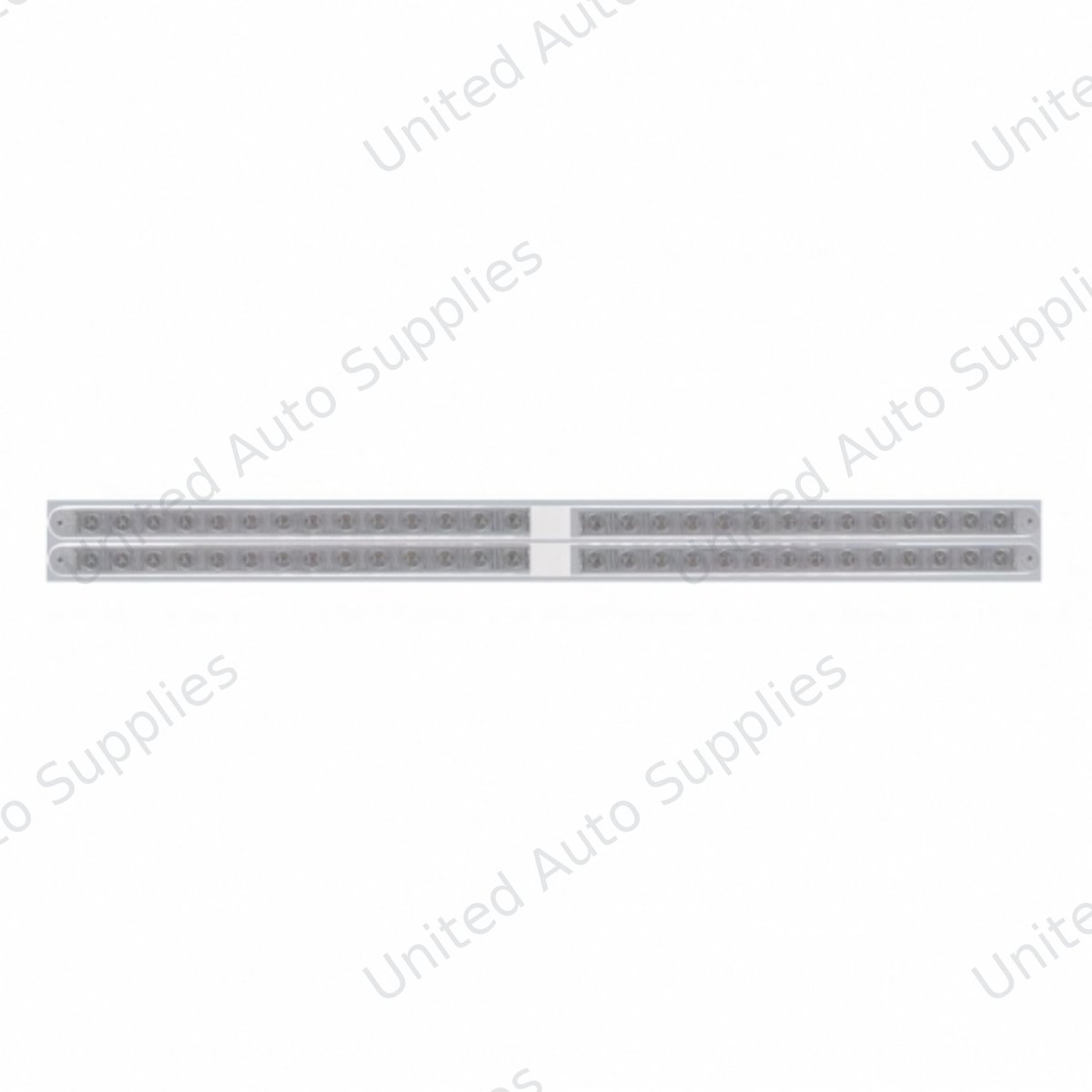 Chrome Top Mud Flap Plate With Four 14 LED 24" Light Bars - Red LED/Clear Lens (Each)