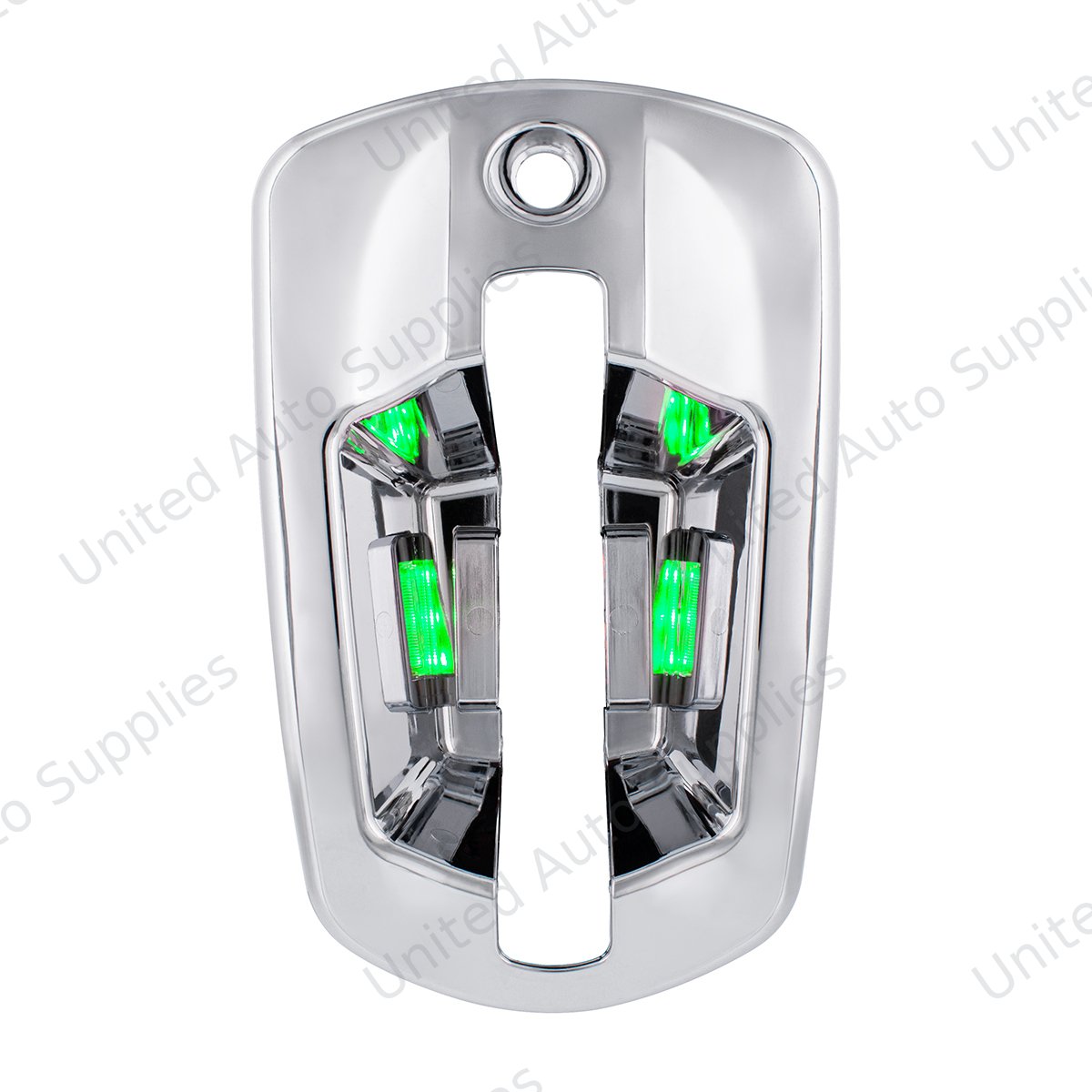 6 LED Chrome Door Handle Cover For 2018-2026 Freightliner Cascadia - Driver, Green LED