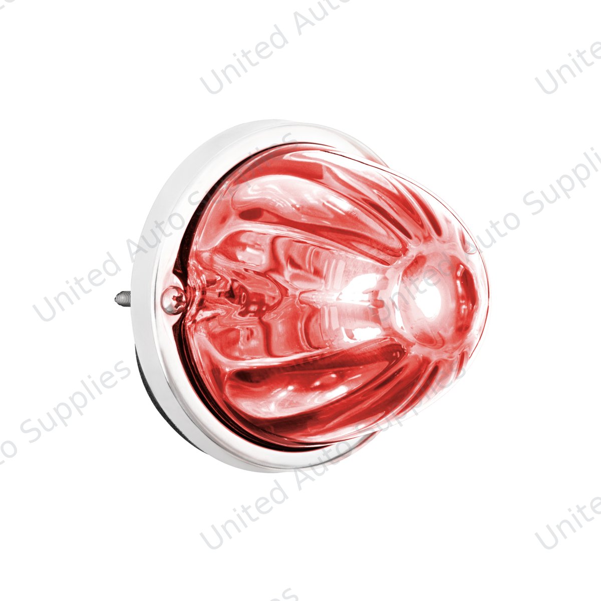 UltraBurst Glass Watermelon Flush Mount Kit With 18 LED Bulb-Red LED/Clear Lens
