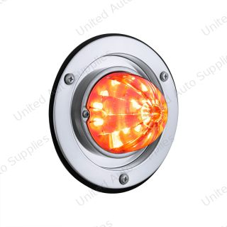 17 LED Dual Function Watermelon Light Sleeper Bunk Kit With 304 Stainless Steel Bezel-Amber LED/Clear Lens