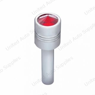 Chrome Door Lock Knob With 9/16" Red Crystal (2-Pack)