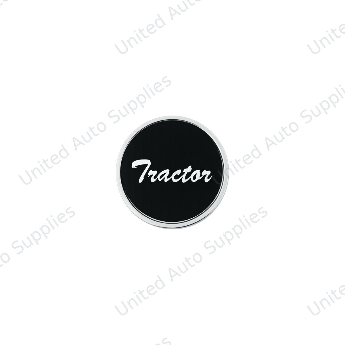 Aluminum Screw-On Air Valve Knob With Tractor Script Sticker - Black Sticker