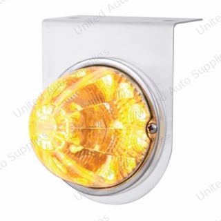 Stainless Light Bracket With 17 LED Watermelon Reflector Light - Amber LED/Clear Lens