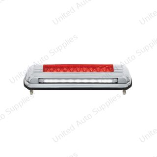 Chrome License Plate Light With Red LED 3rd Brake Light - Red LED/Red Lens
