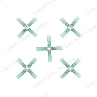 16-14 AWG 4-Way (X) CS Heat Shrink Connector - Blue (5-Pack)