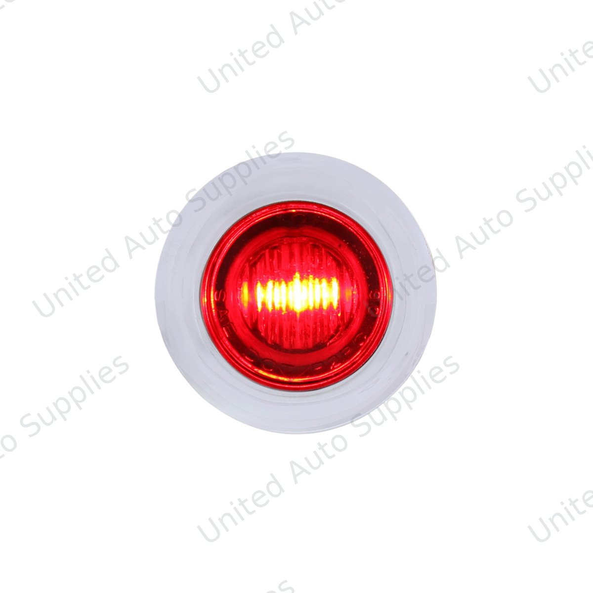 3 LED Dual Function 3/4" Mini Auxiliary/Utility Light With Bezel & Washer - Red LED/Red Lens