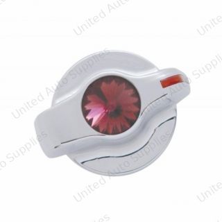 Chrome Plastic A/C Control Knob With Crystal - Purple Crystal
