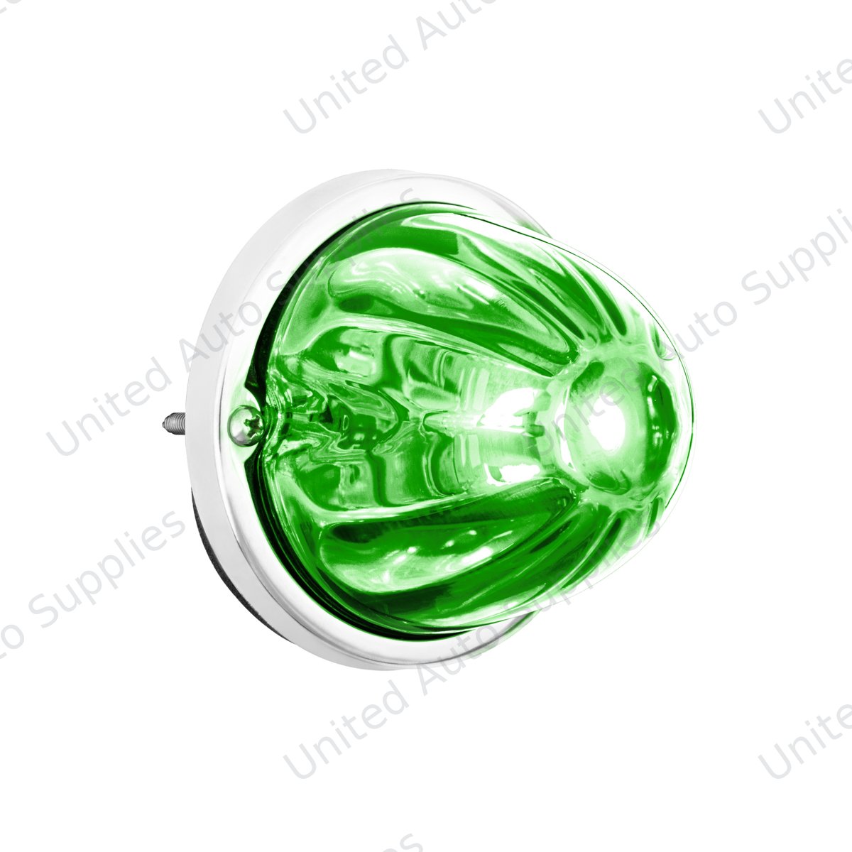 UltraBurst Glass Watermelon Flush Mount Kit With 18 LED Bulb-Green LED/Clear Lens