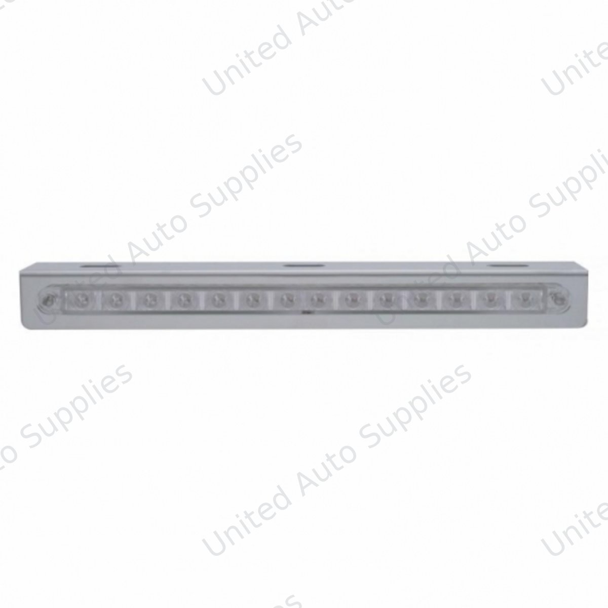 Stainless Light Bracket With 14 LED 12" Sequential Light Bar (Right to Left) - Amber LED/Clear Lens