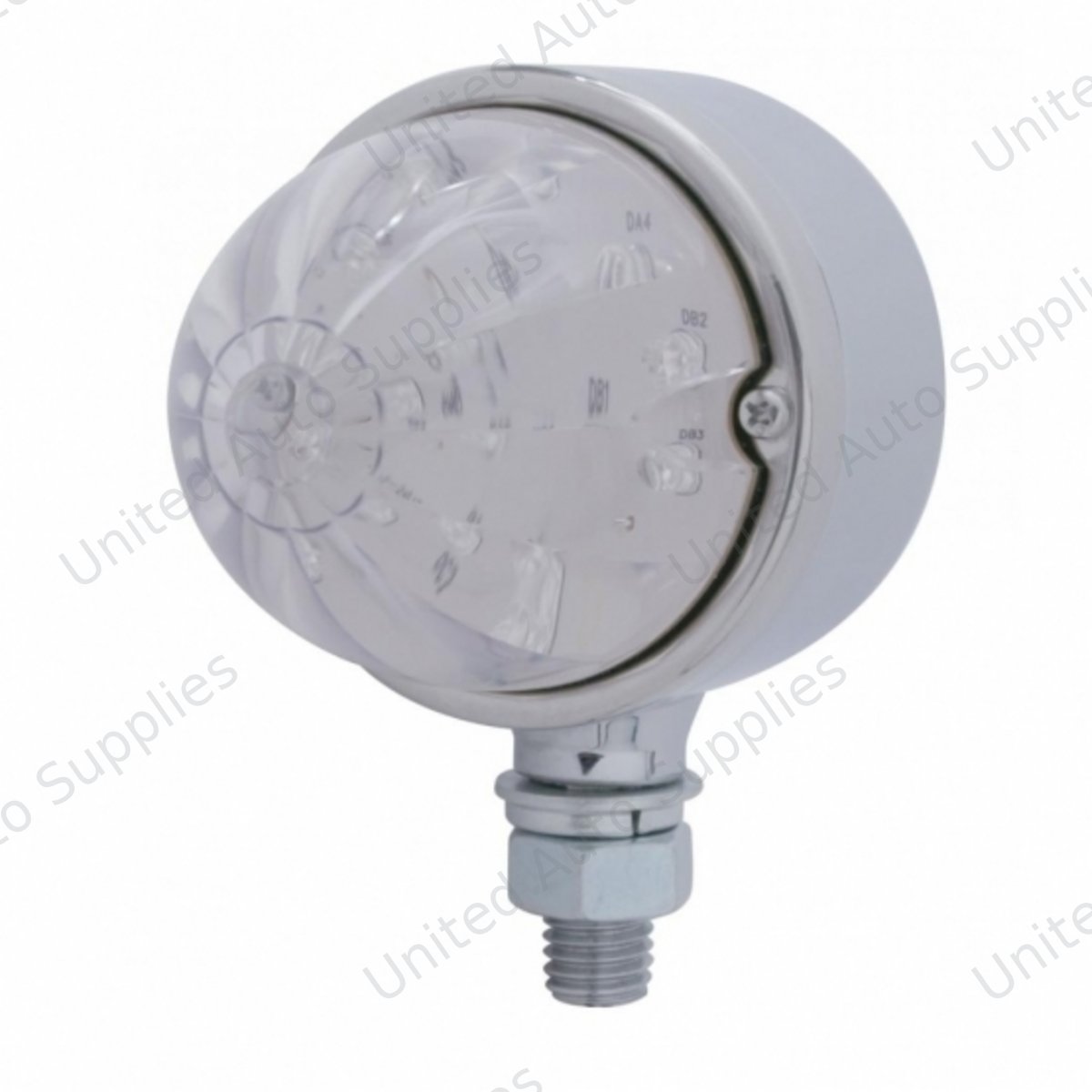 17 LED Dual Function Watermelon Single Face Light - Amber LED/Clear Lens