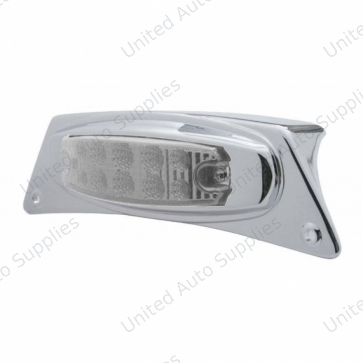 Chrome Fender Light Bracket With 10 LED Reflector Light - Amber LED/Clear Lens