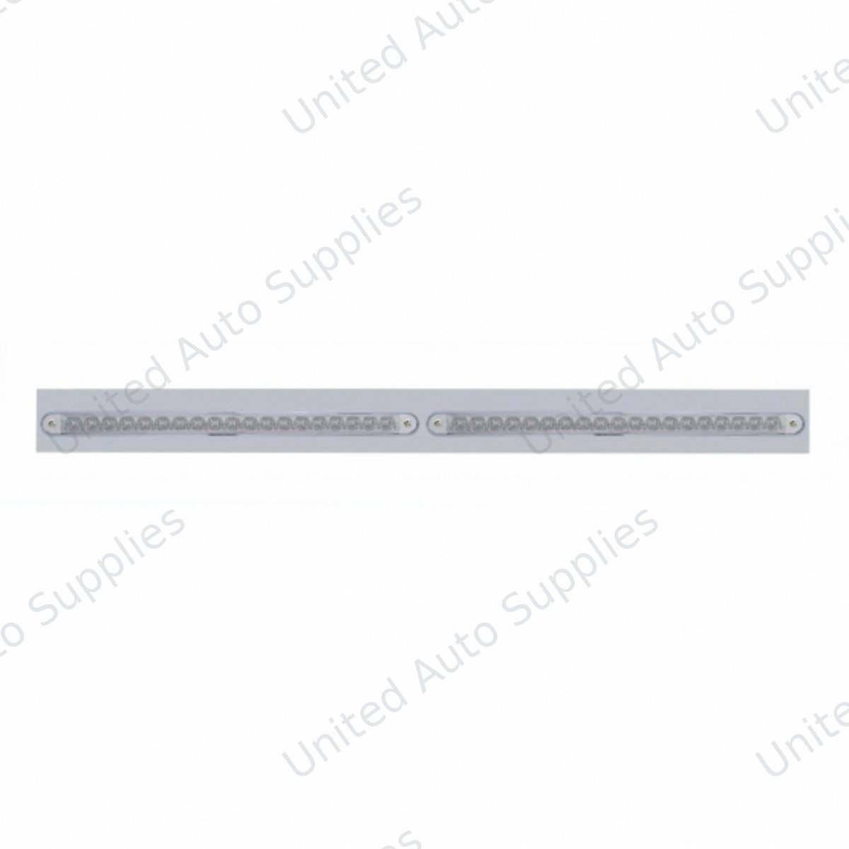 Chrome Top Mud Flap Plate With Two 19 LED 12" Reflector Light Bars - Red LED/Clear Lens (Each)