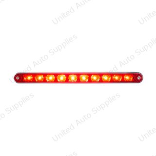 10 LED 9" Split Turn Function Light Bar With Bezel - Red LED/Red Lens
