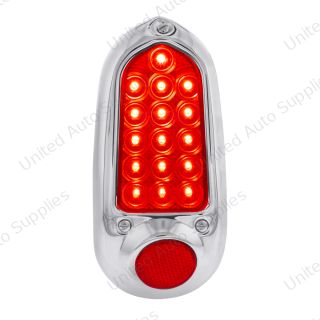 16 LED Tail Light With Stainless Steel Rim For 1949-50 Chevy Passenger Car - L/H