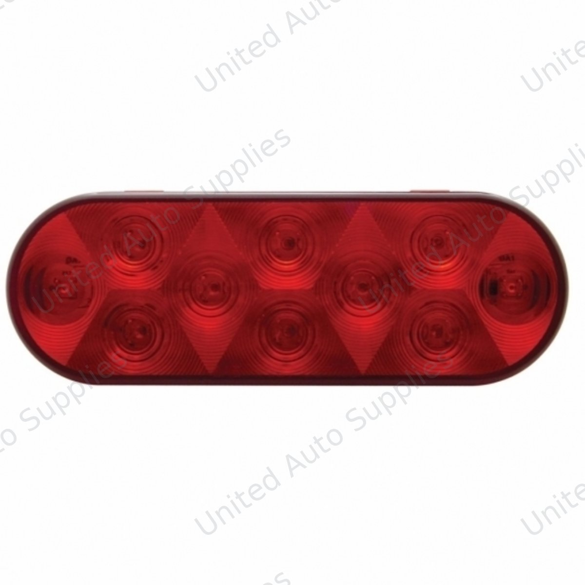 10 LED 6" Oval Stop/Turn/Tail Light - Red LED/Red Lens (Bulk)
