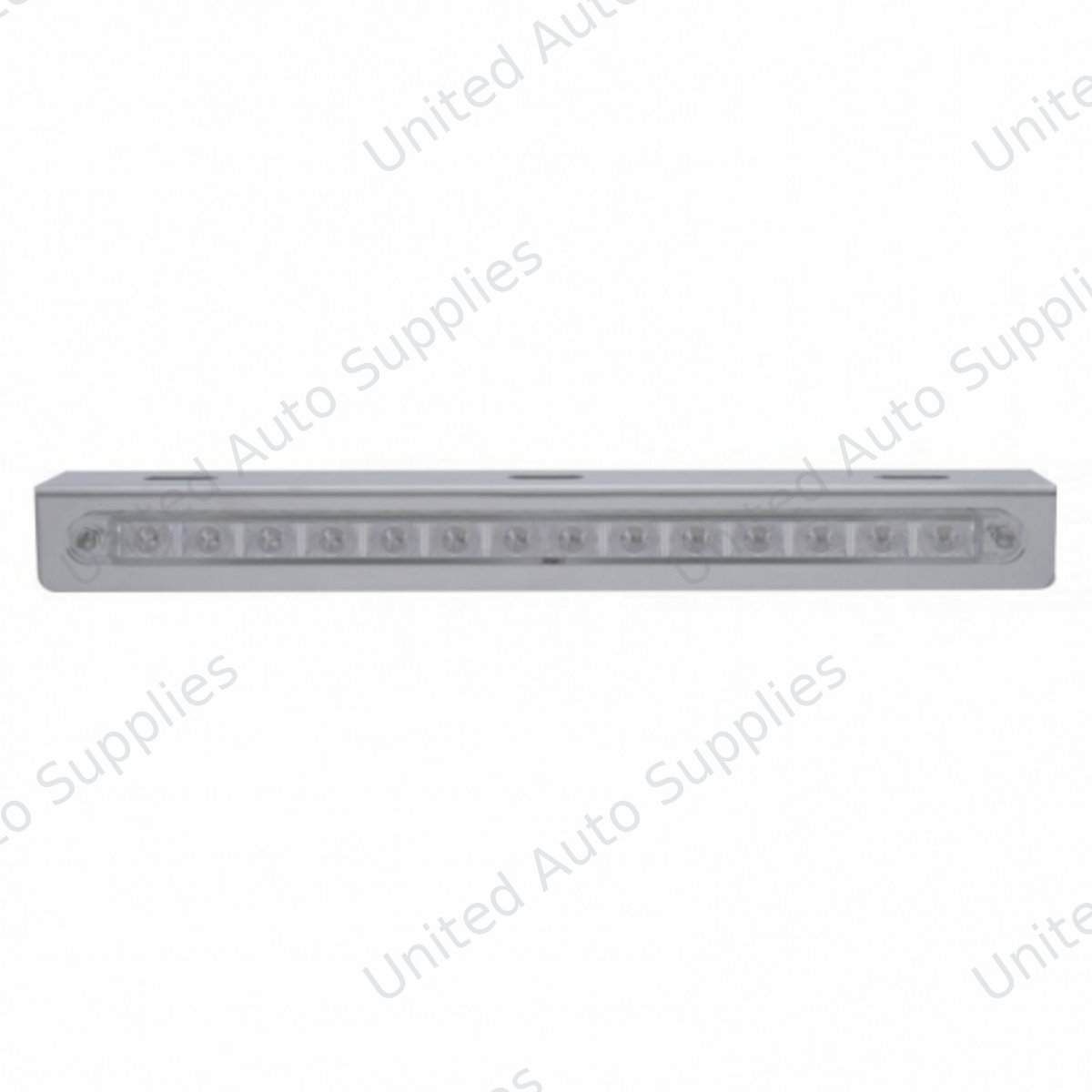 12-3/4" Stainless Light Bracket With 14 LED 12" Light Bar - Red LED/Clear Lens