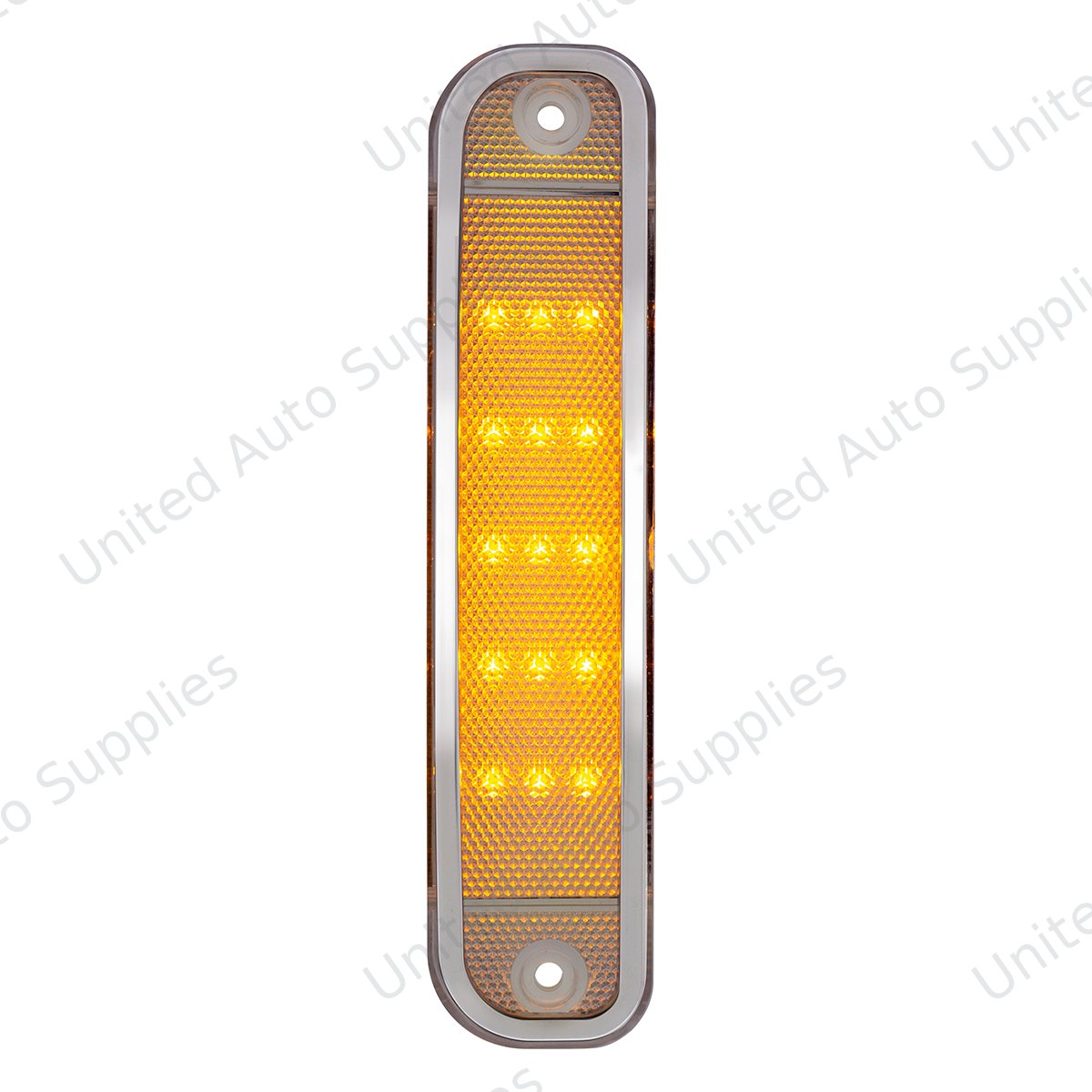 15 Amber LED Side Marker With Stainless Steel Trim For 1973-80 Chevy & GMC Truck, Clear Lens