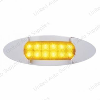 12 LED Maverick Light (Clearance/Marker) With Reflector - Amber LED/Amber Lens
