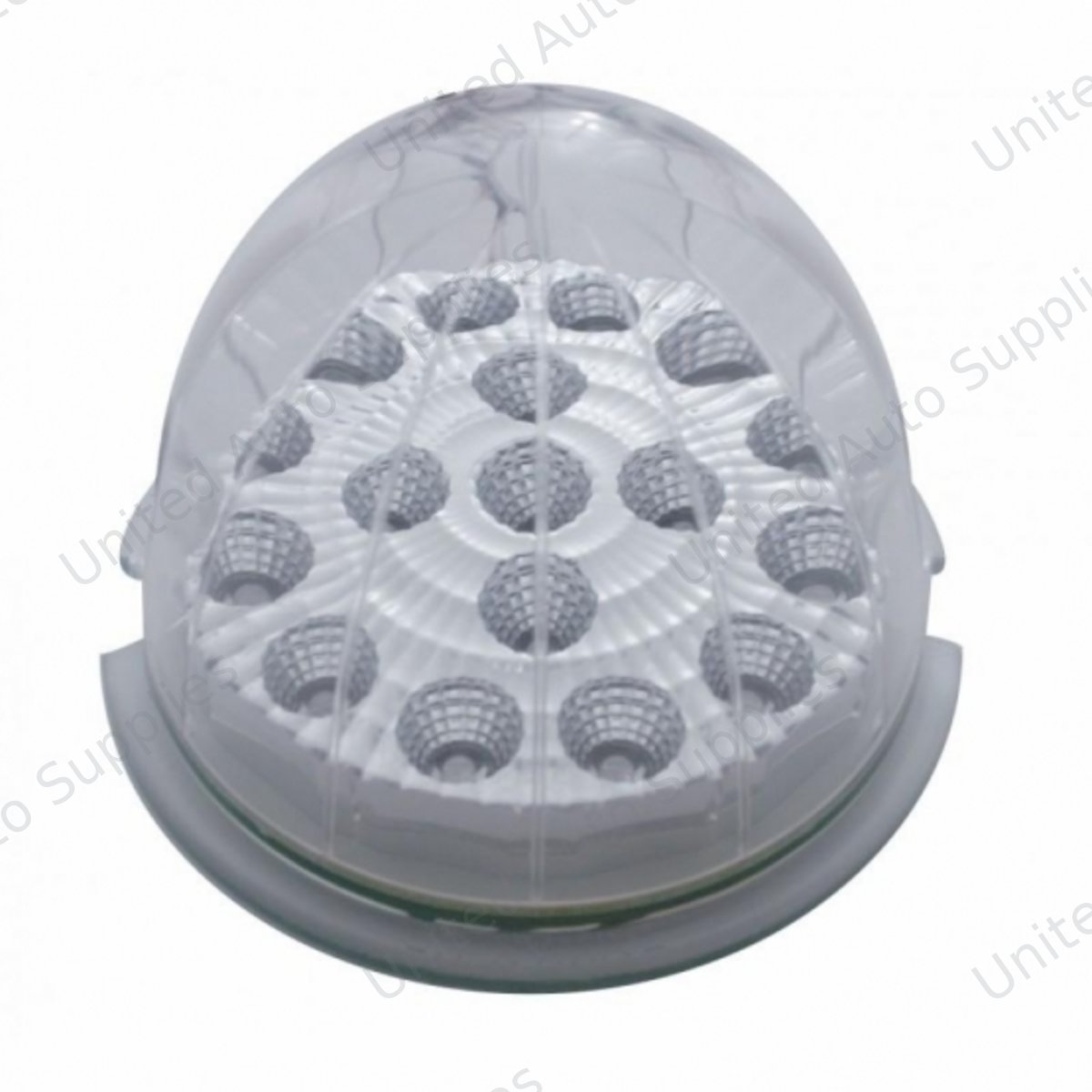 17 LED Dual Function Reflector Cab Light - Red LED/Clear Lens (Bulk)
