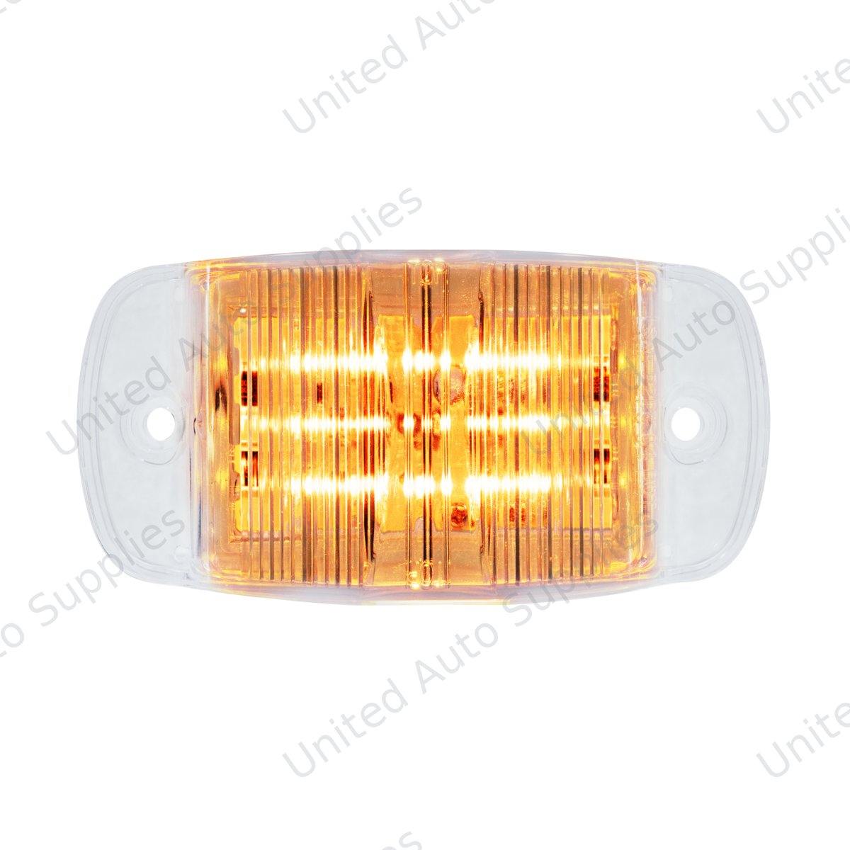 8 LED Rectangular Clearance/Marker Light - Amber LED/Clear Lens (Bulk)