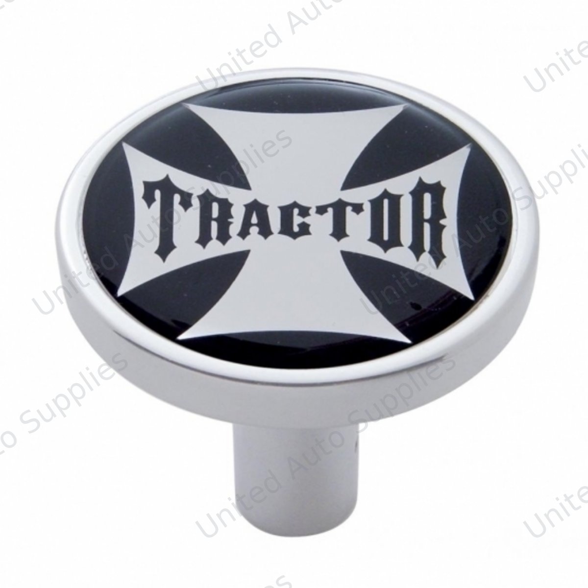 "Tractor" Long Air Valve Knob - Black Maltese Cross Sticker