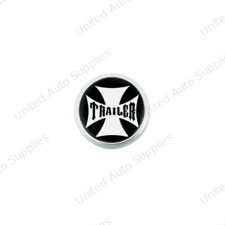 "Trailer" Deluxe Air Valve Knob - Black Maltese Cross Sticker