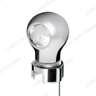 Thread-On Chrome Charlotte Gearshift Knob With LED 13/15/18 Speed Adapter-White LED