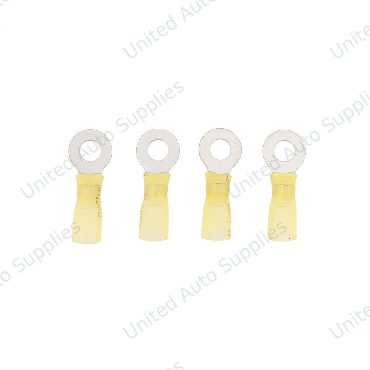 12-10 AWG 1/4" Stud CS Heat Shrink Ring Terminal - Yellow (4-Pack)