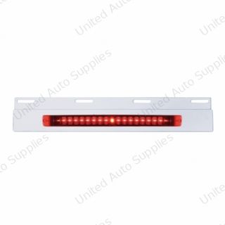 Stainless Top Mud Flap Plate With 19 LED 17" Light Bar - Red LED/Red Lens (Each)