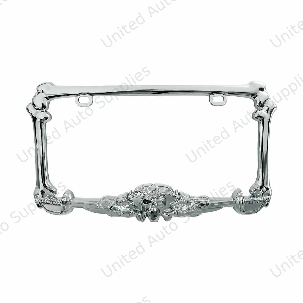 Pirate License Plate Frame - Chrome