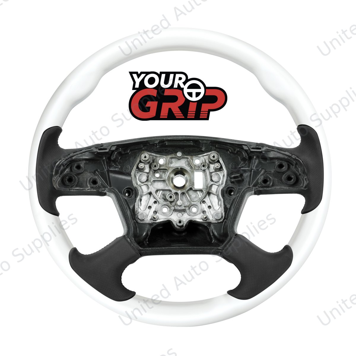 18" YourGrip Wood Candy Color Steering Wheel For 2018-2026 Freightliner Cascadia-Pearl White