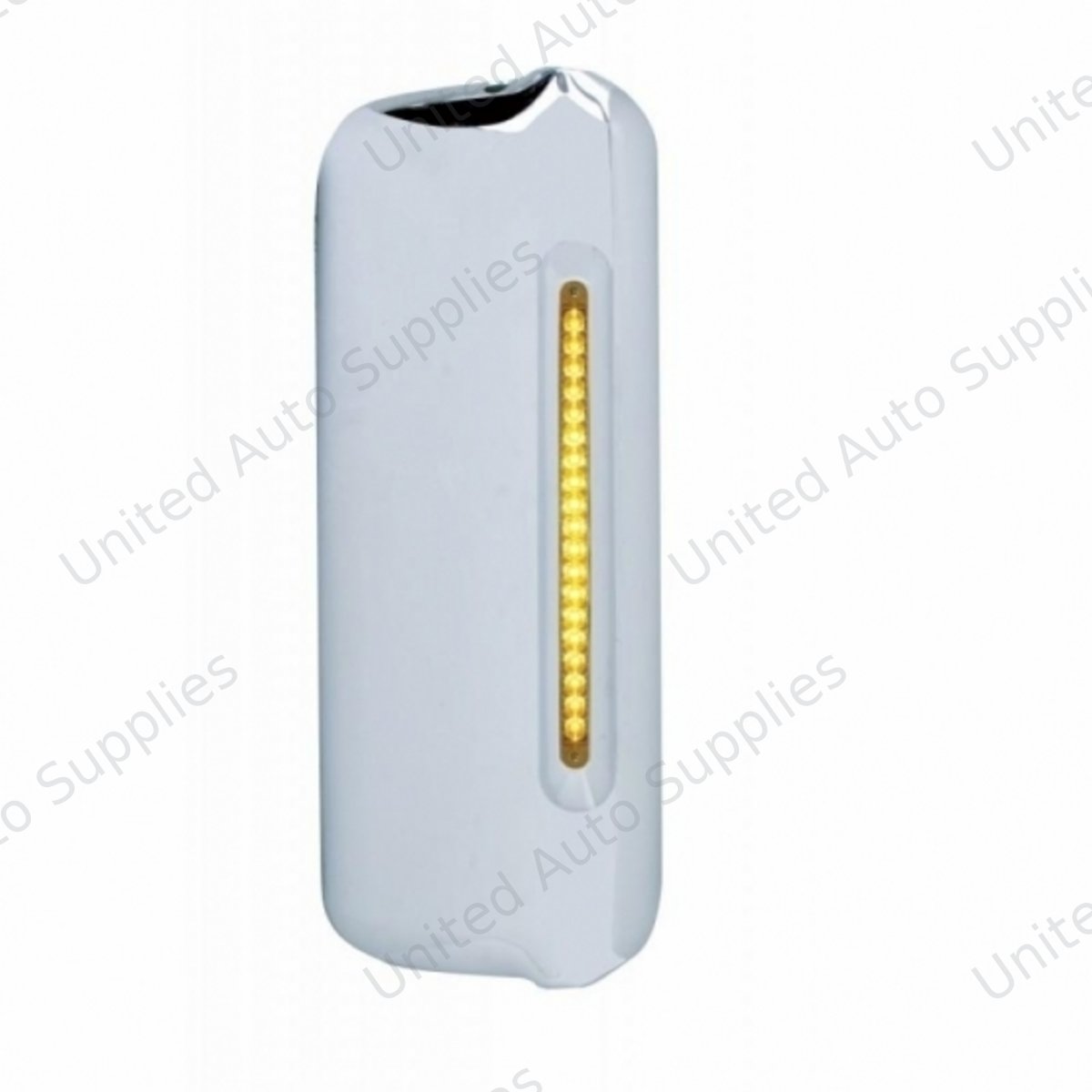 Mirror Cover With 19 LED 12" Reflector Light Bar For 2005+ Freightliner (Passenger) - Amber LED/Amber Lens
