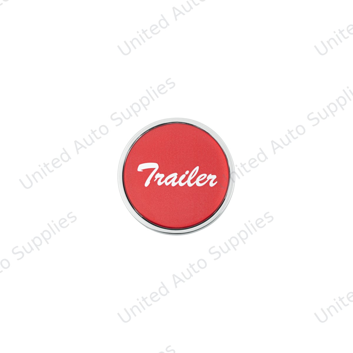 Aluminum Screw-On Air Valve Knob With Glossy Trailer Script Sticker - Red Sticker