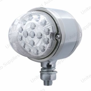 17 LED Dual Function Reflector Double Face Light - Amber LED/Clear Lens