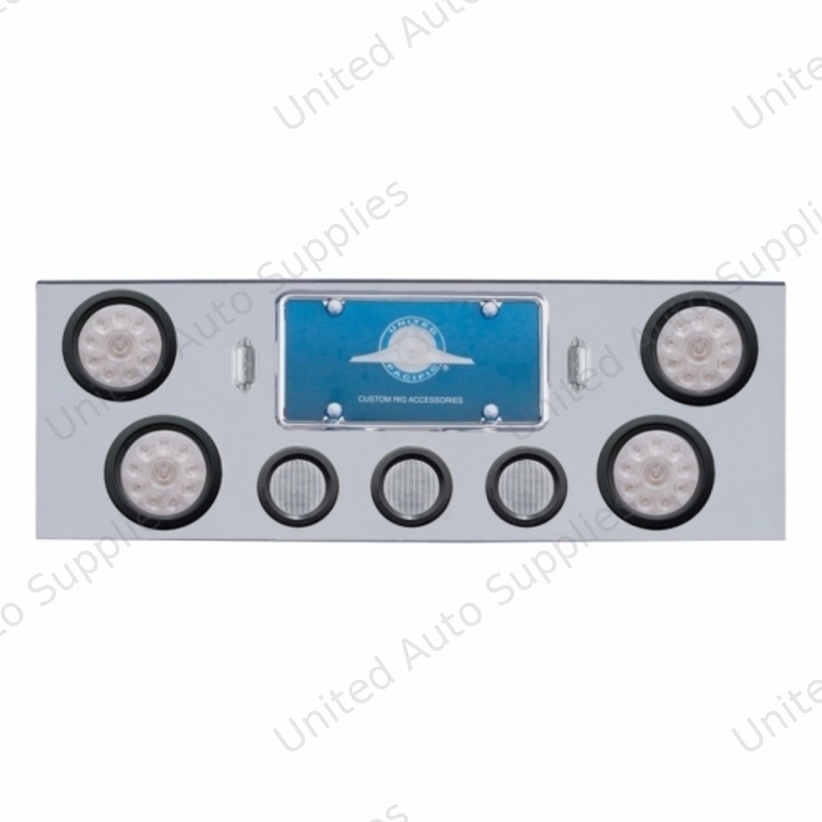 CR Rear Center Panel With 4X 10 LED 4" Lights & 3X 13 LED 2.5" Lights -Red LED/Clear Lens