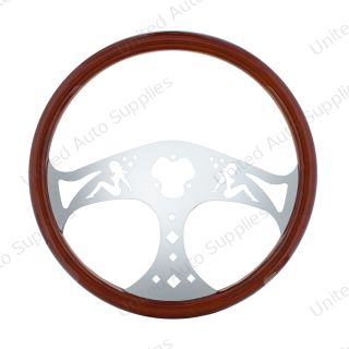 18" Chrome Lady Steering Wheel