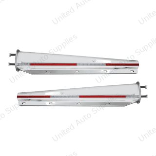 30" Chrome Heavy Duty Mud Flap Hangers With Reflector - 2.5" Bolt Pattern (Pair)