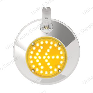 8-1/2" 430 Stainless Steel Convex Mirror With LED - Passenger
