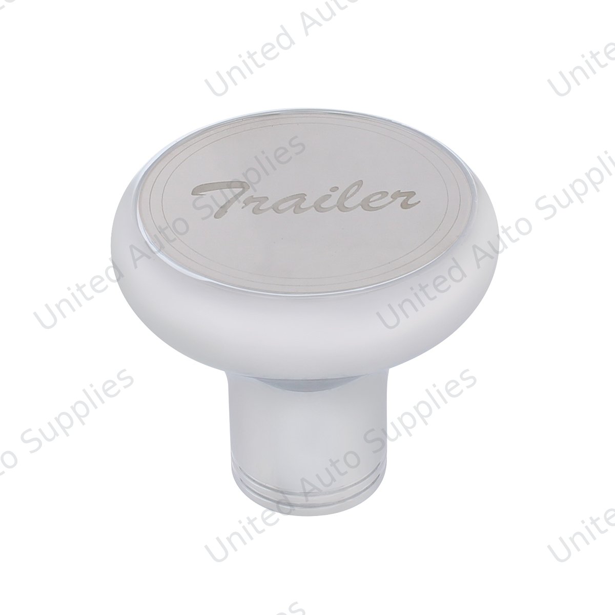 "Trailer" Deluxe Air Valve Knob - Stainless Plaque With Cursive Script