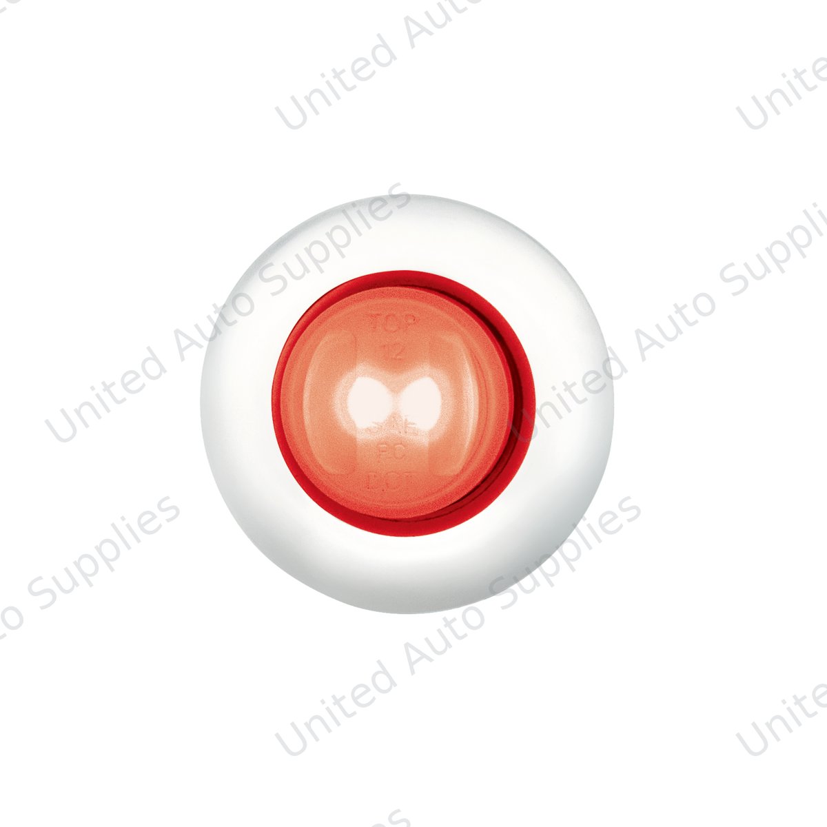 GloLight 2 LED 3/4" Mini Light (Clearance/Marker) With Stainless Steel Trim-Red LED/Clear Lens