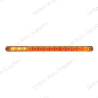 14 LED 12" Sequential Light Bar With Bezel - Amber LED/Amber Lens