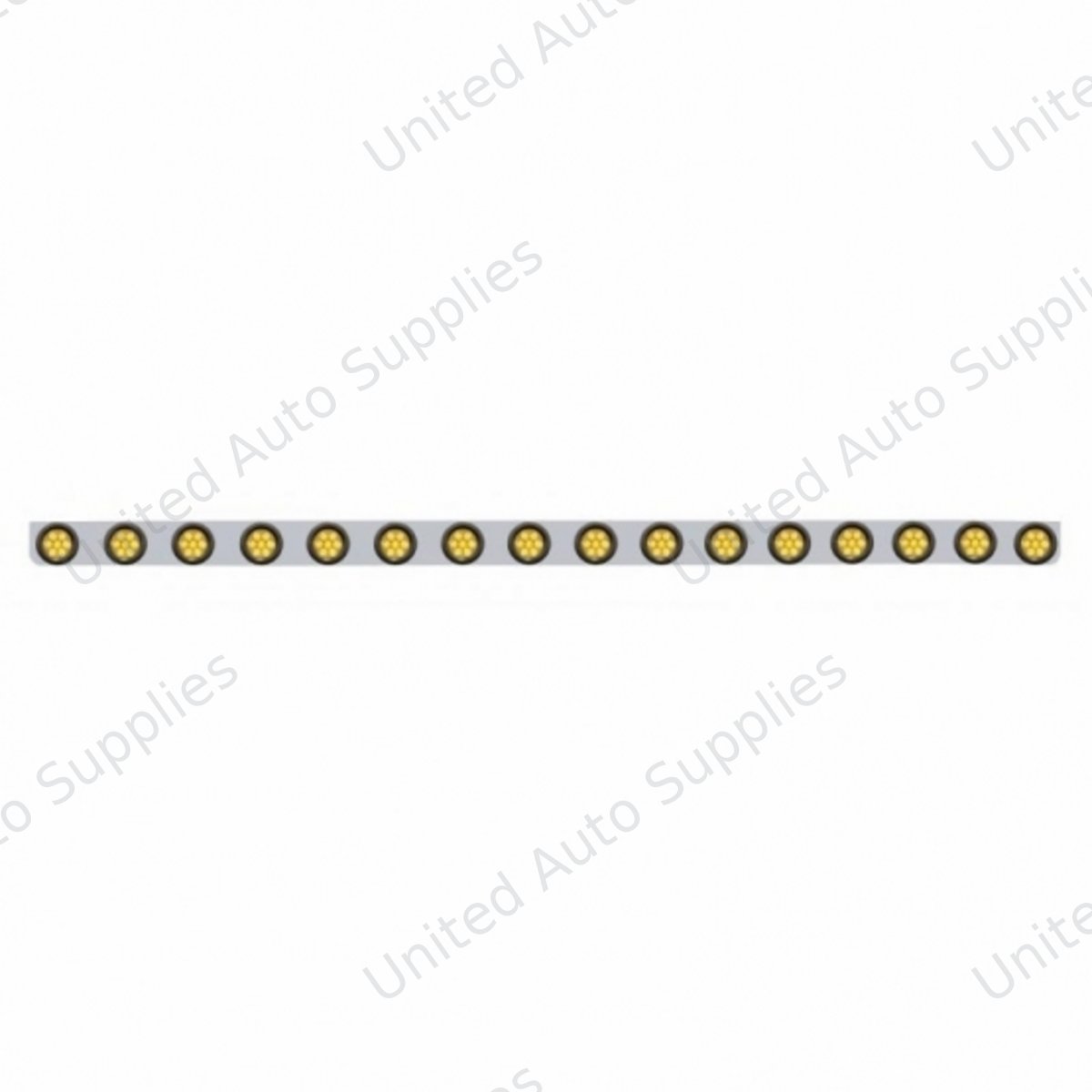 79-1/2" SS Bumper Light Bracket With 16X 7 LED 2" Reflector Light -Amber LED & Lens